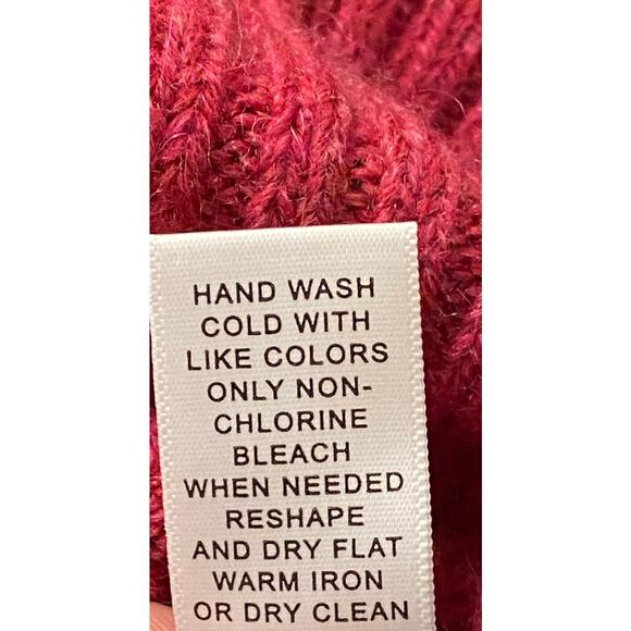 Banana Republic Alpaca Wool Batwing Turtleneck Sweater Pink Tunic Small - Picture 9 of 11